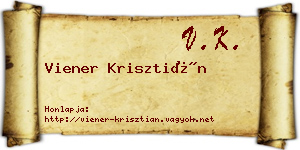 Viener Krisztián névjegykártya